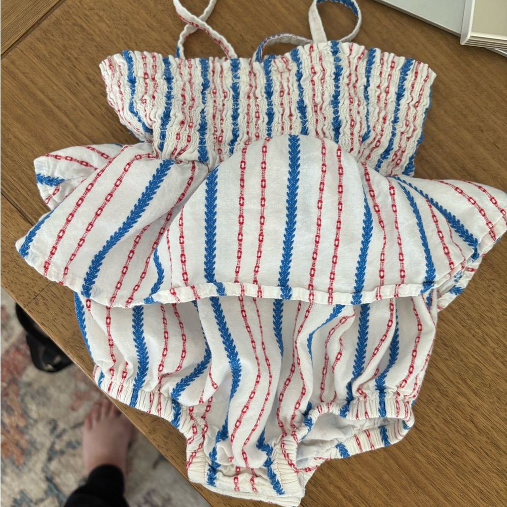 Old Navy Baby Romper with Red and Blue Accents 4th of July
